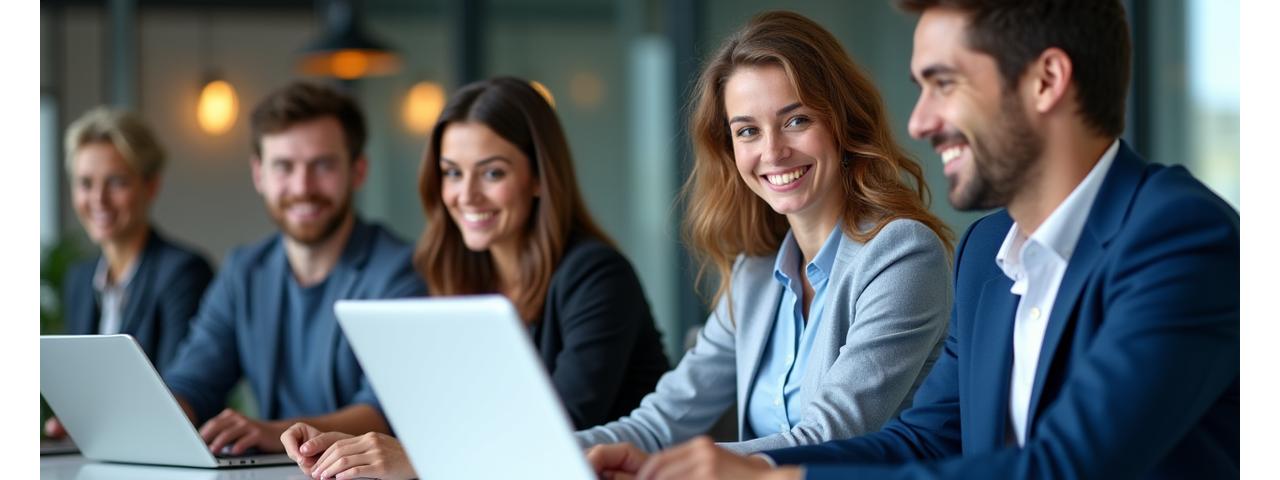 Sukces w poszukiwaniu pracy, kandydat z laptopem